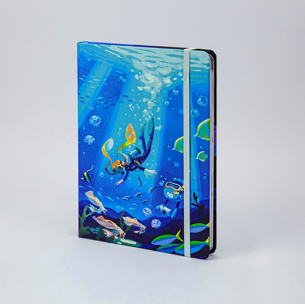 Cuaderno de encuadernación en espiral con impresión de banda elástica