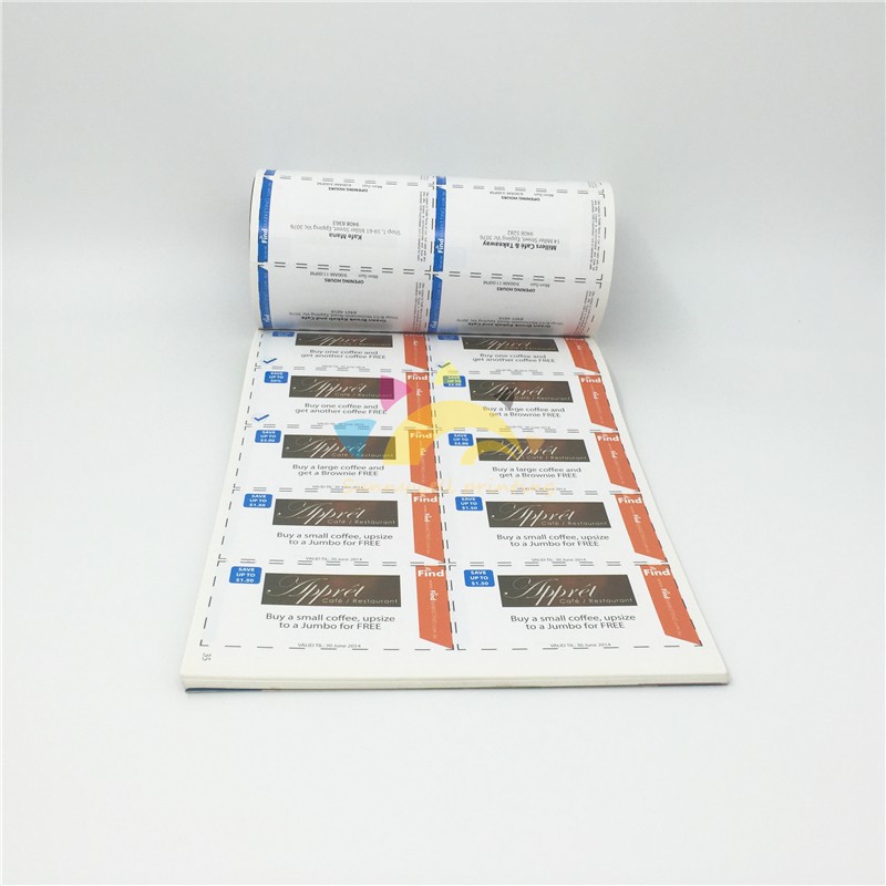 Folleto de folleto de cupón Libro de lágrimas de lágrimas de perforación Fábrica