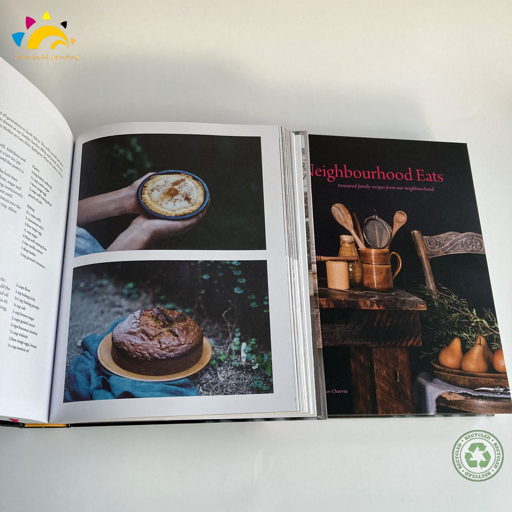 Impresión de libros de cocina de libros de alimentos de tapa dura